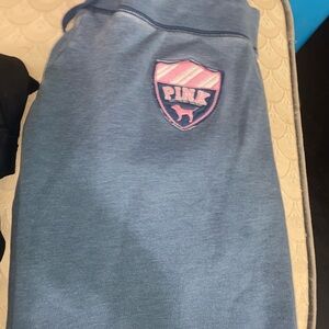 PINK Victoria's Secret Blue Sweatpants with Pink Logo